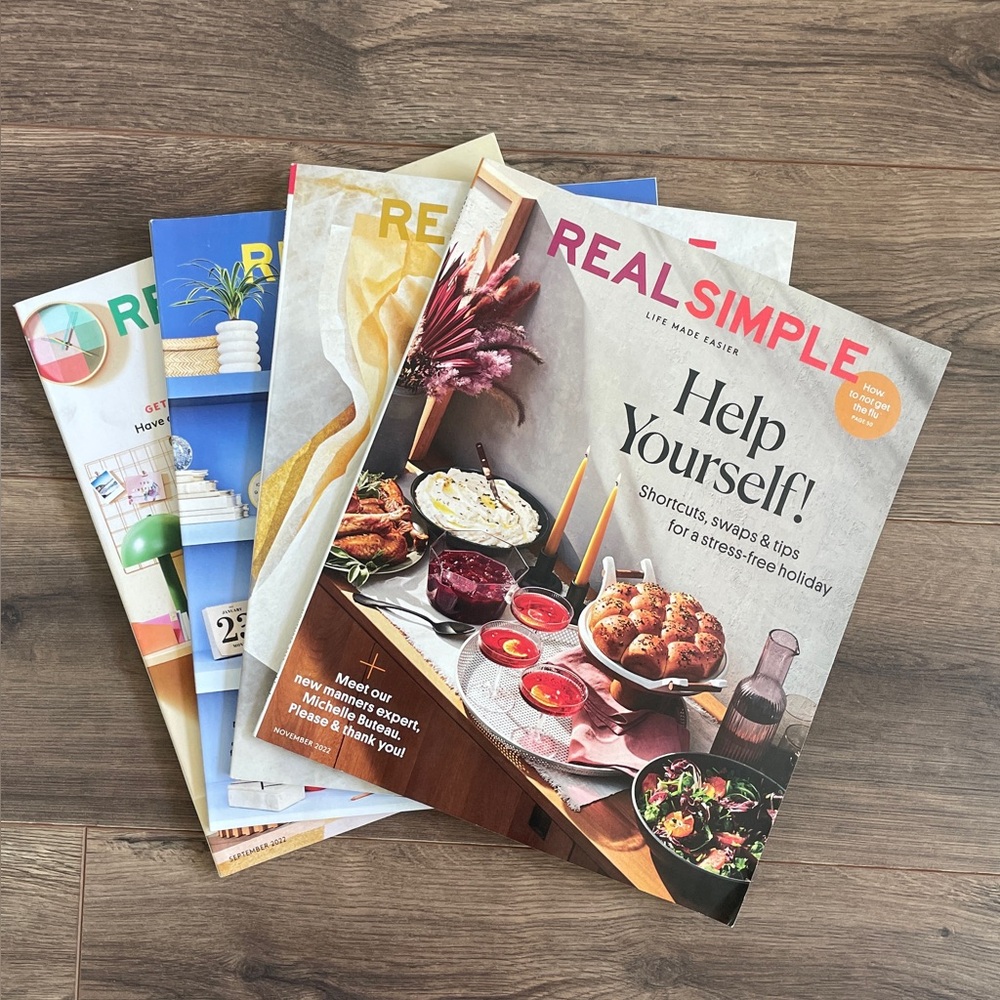 ⭐️$10 - REAL SIMPLE HOME LIFESTYLE MAGAZINES - ALL 4 MAGAZINES